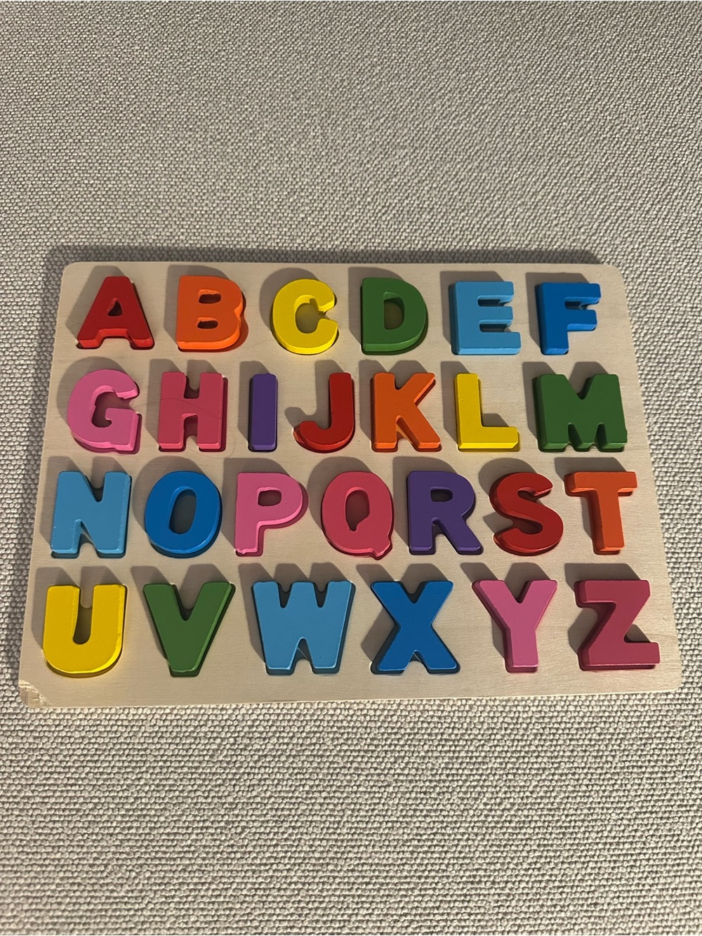 Wooden Multicolor Alphabet Puzzle Board - Kids Educational Toy